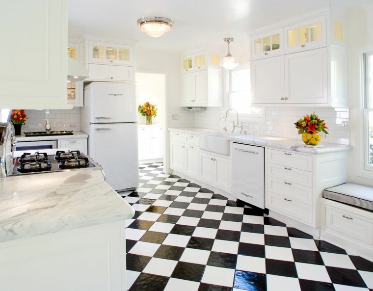 tile kitchen deco floor checkerboard