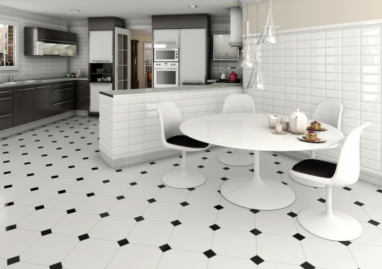 living room design tile black white white table design