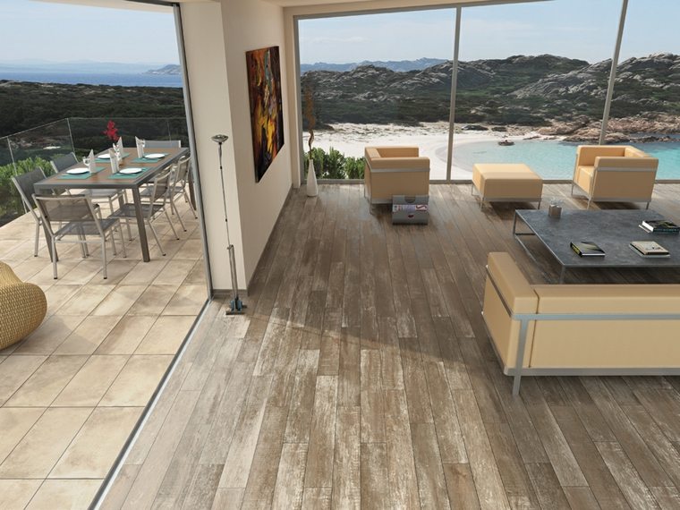 imitation wood outdoor tile Ceramica Rondine terrace