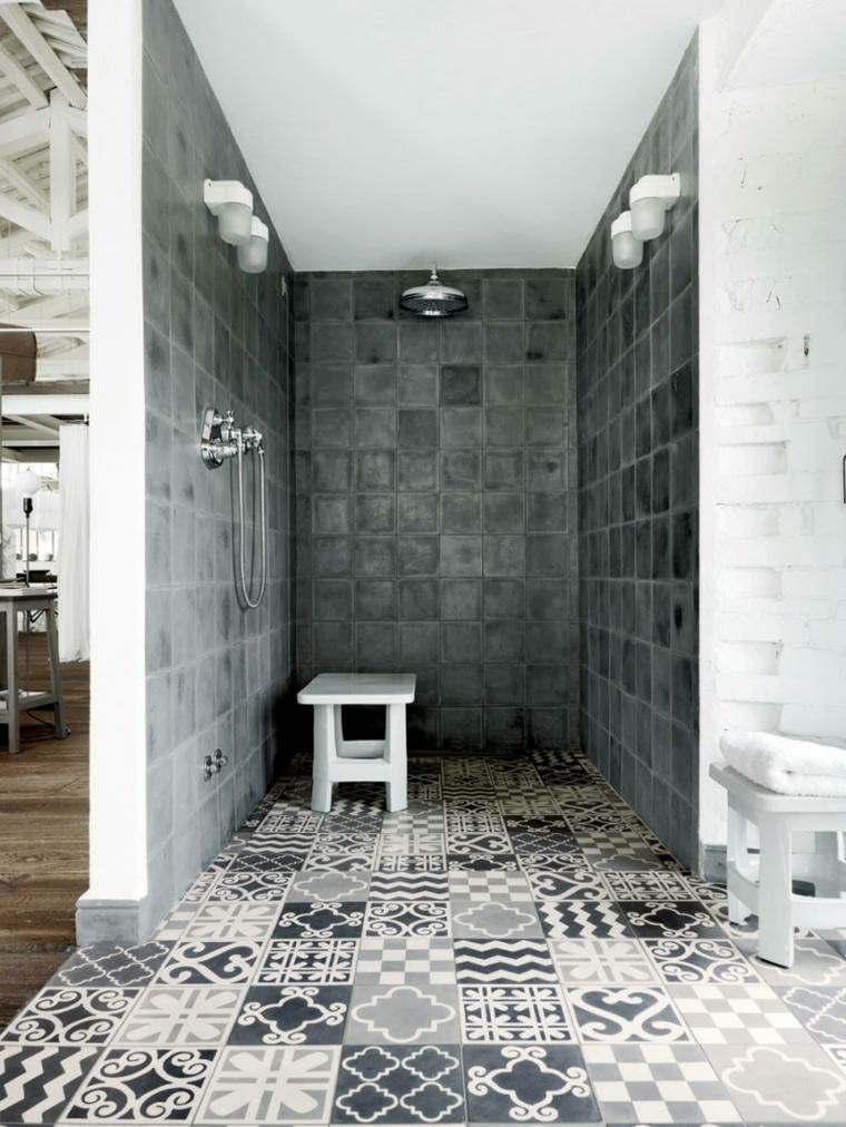 modern bathroom tile gray stool white idea italian shower cubicle