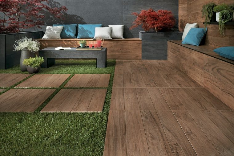 outdoor tile imitation parquet wood modern design