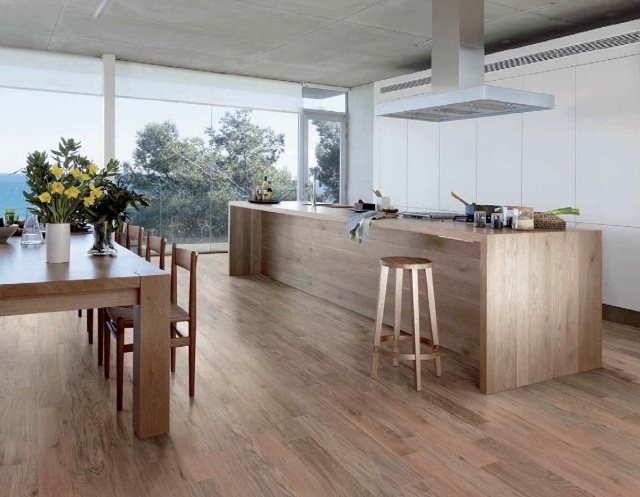 tiling-imitation-parquet-kitchen-open-dining-room-furniture-wood tile imitation parquet
