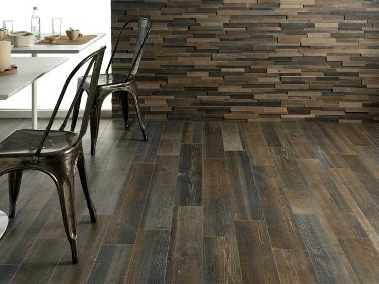 imitation parquet tile dark shade Ceramica Fioranese