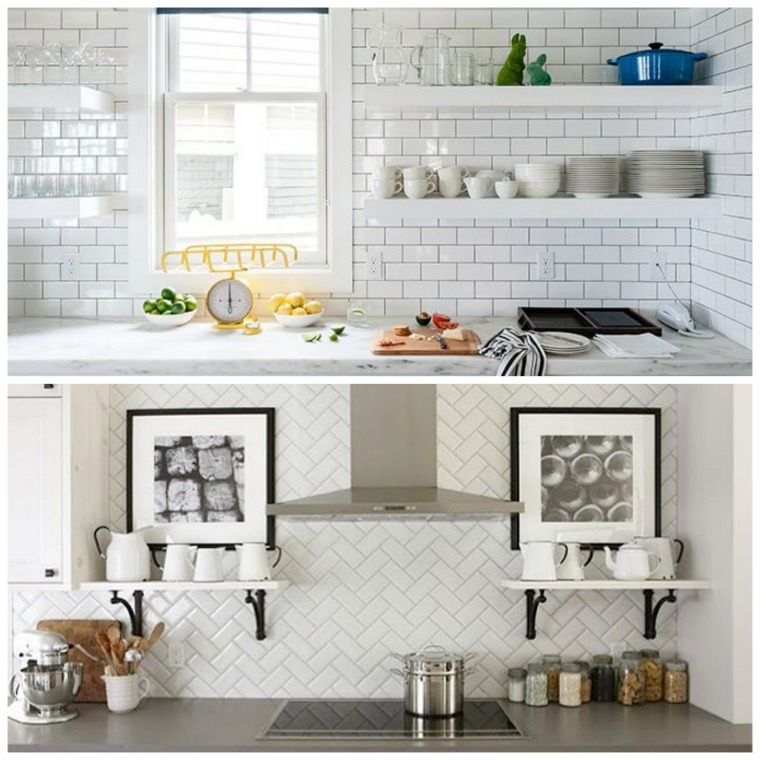 white subway tile design kitchens