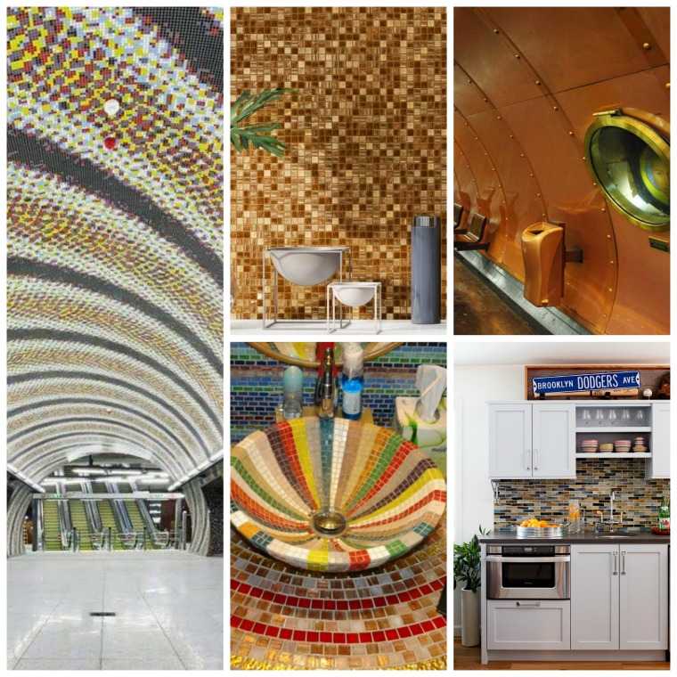 metro tile futuristic mosaic colors copper