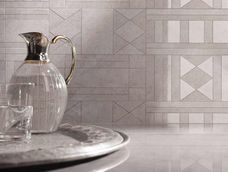 bathroom design idea tile gray pattern modern design