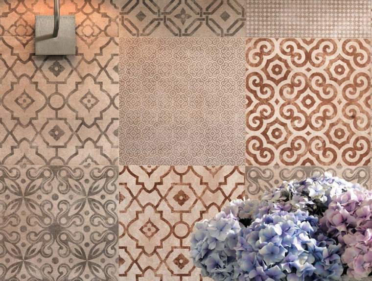 idea tile bathroom modern design pattern deco flowers