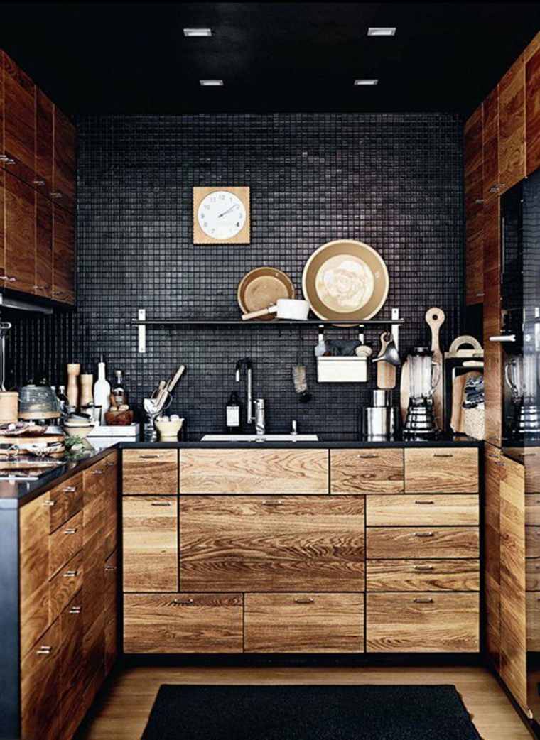 wall tile black design furniture wood idea