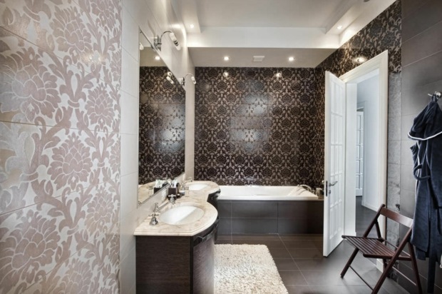 bathroom wall tile floral patterns