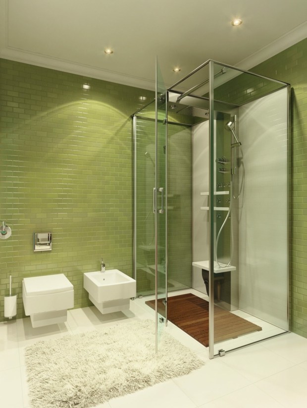 bathroom tile green olive