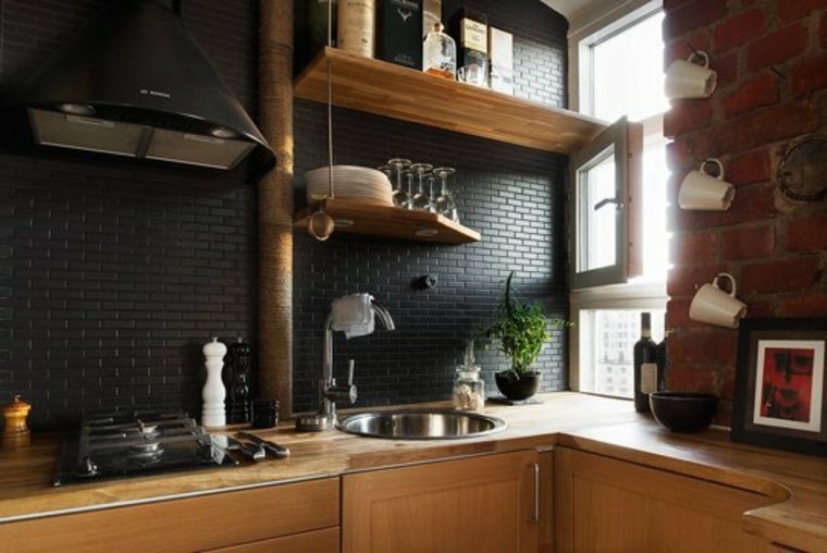 wall tile kitchen idea design wood furniture