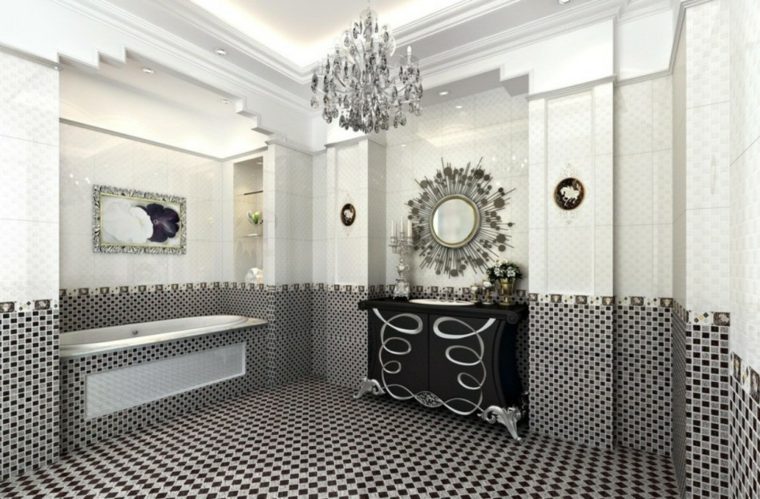 original black and white idea bathroom tile