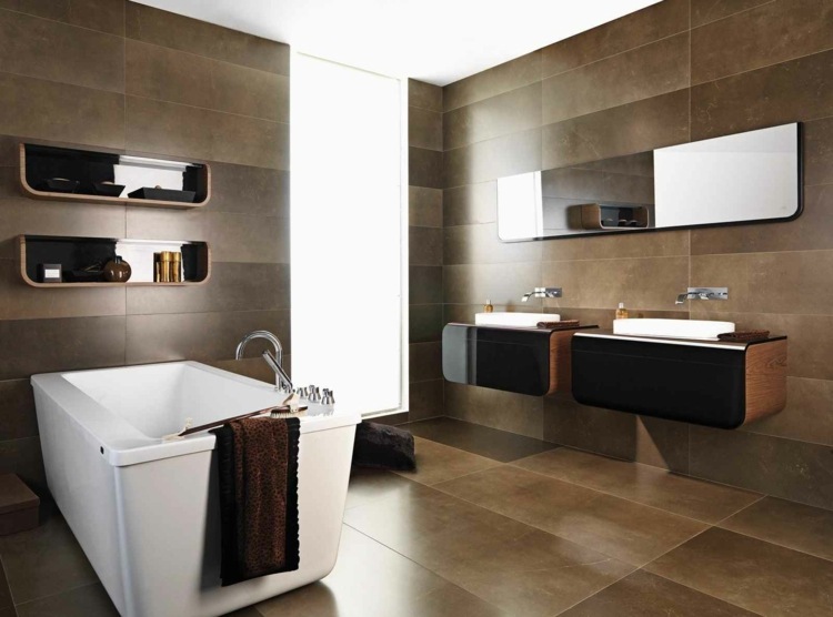 bathroom tile imitation wood shade brown