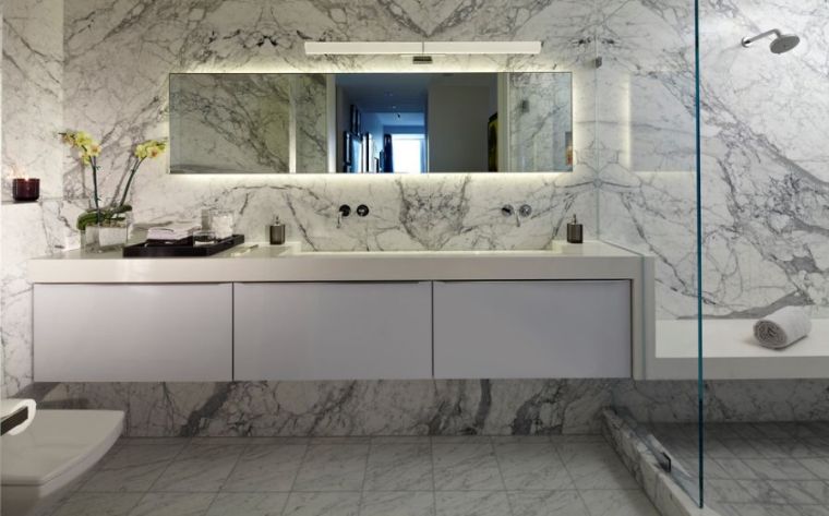 marble tile contemporary bathroom white color
