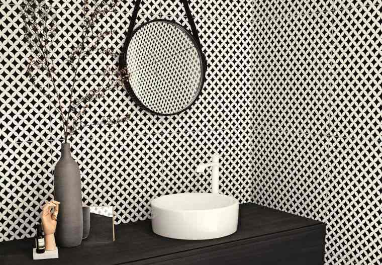 black and white tile bathroom idea