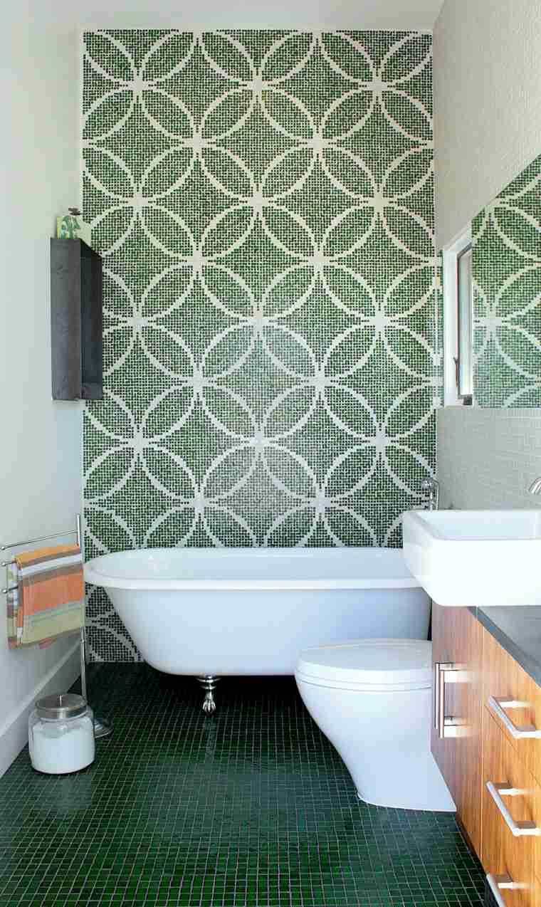 green bathroom tile