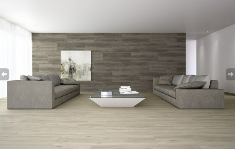 gray tile parquet living room modern deco idea