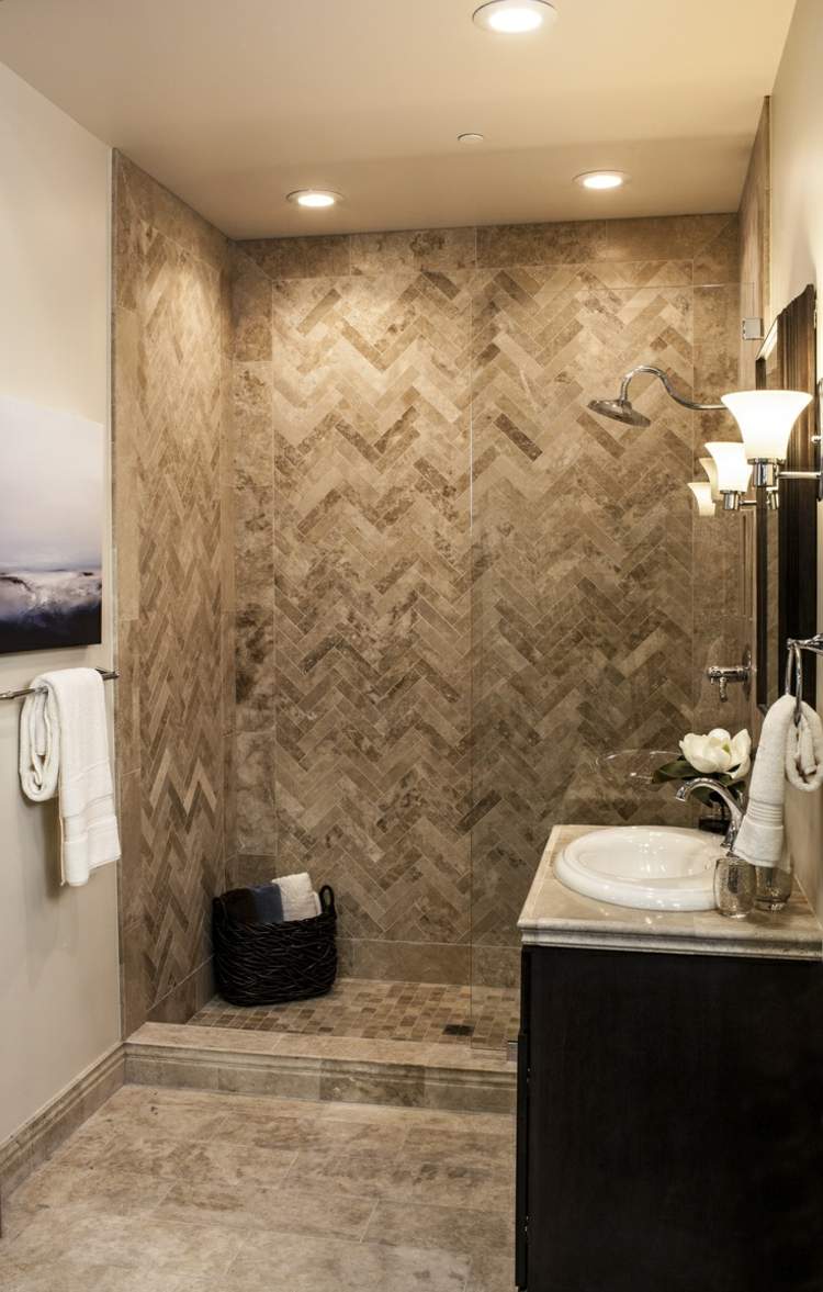 travertine tile bathroom shower cubicle