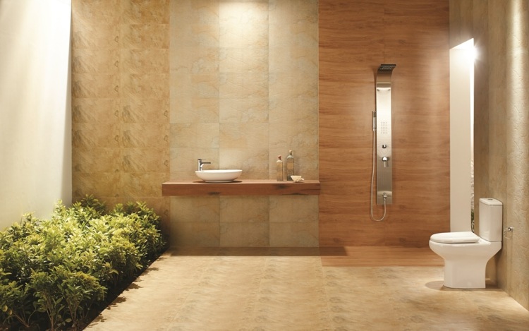 travertine tile bathroom deco elegant