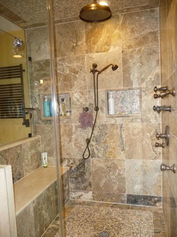 travertine tile bathroom italian shower