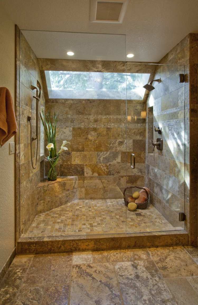 tile travertine bathroom elegante shower