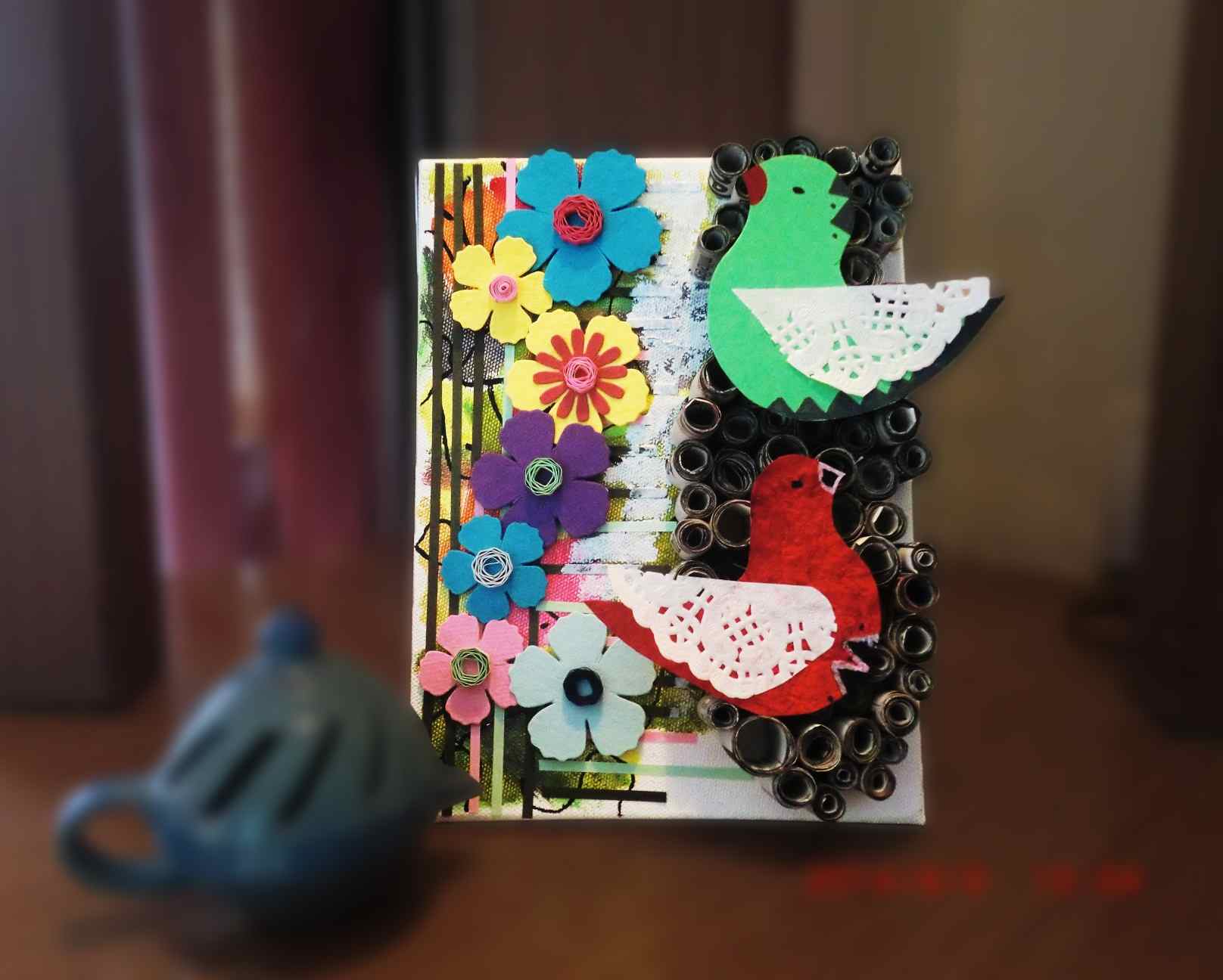 postcard with birds idea diy bird brico