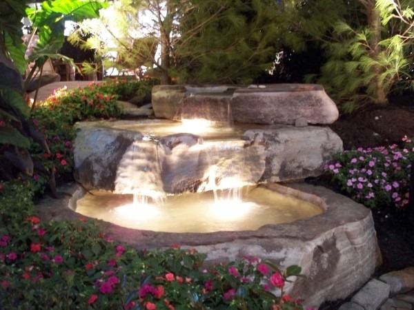 waterfall deco lighting garden