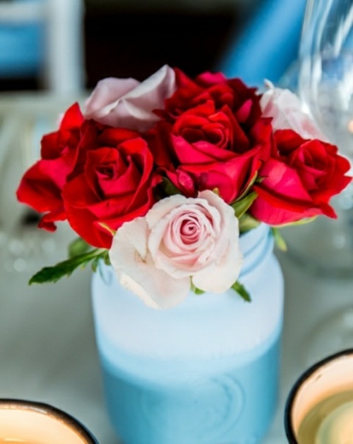 centerpiece pink blomster