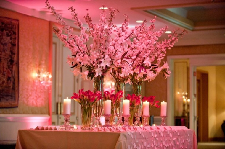 centerpiece wedding deco rose candles flowers resized