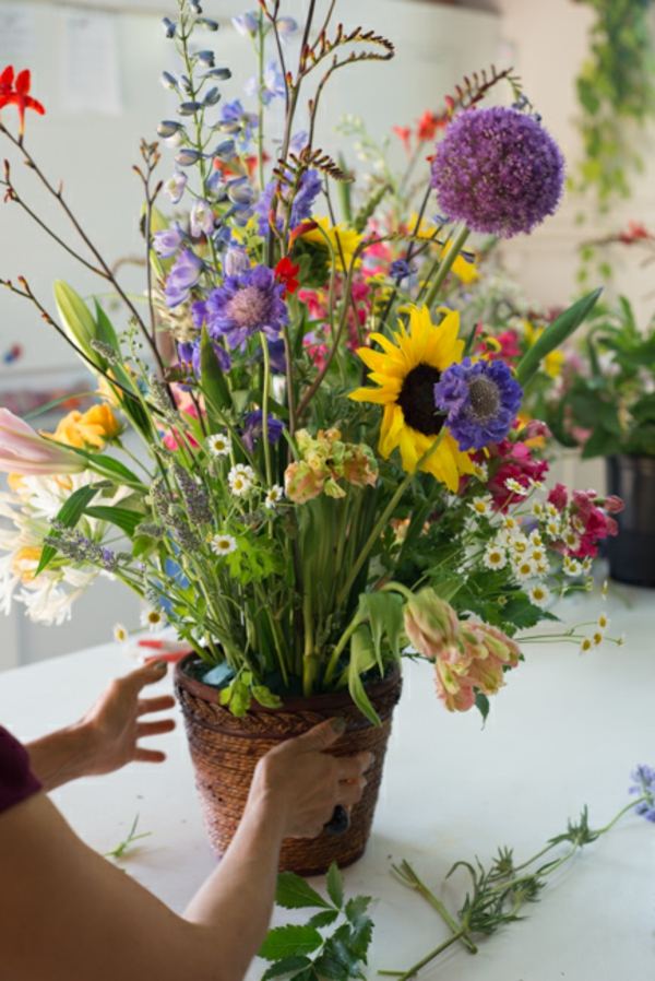 centerpiece bryllup blomster idé