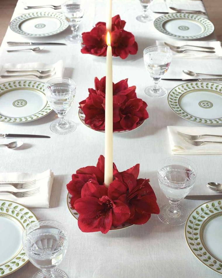 wedding centerpiece red white