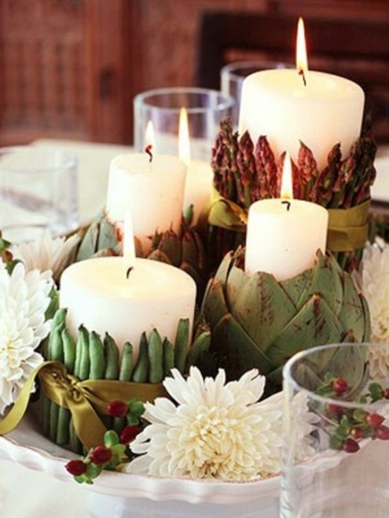 center table candles flowers