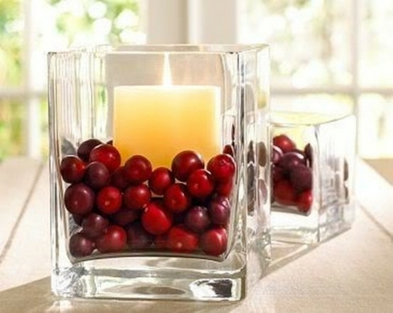 center table candles red fruits