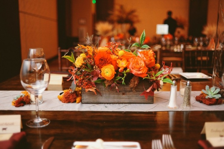 center table flowers autumn