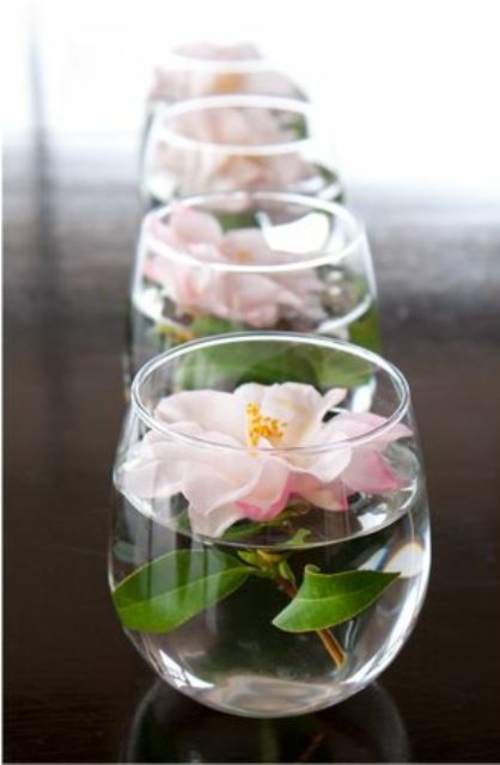 center table floating flowers