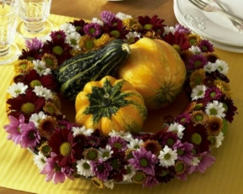 center table flowers fruits