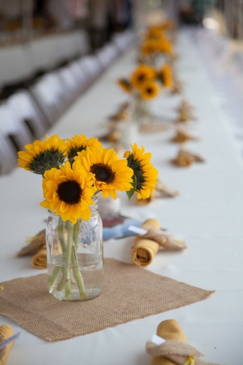 sunflower wedding table center