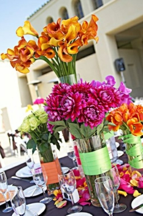 center bright colorful table