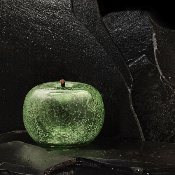 green ceramic apple object decoration