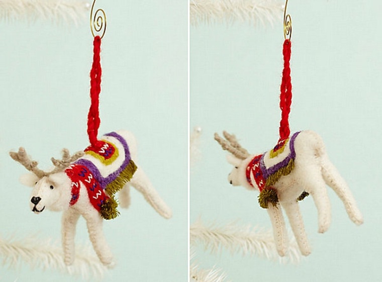 christmas decoration to make wool deer deco fir tree original suspension idea