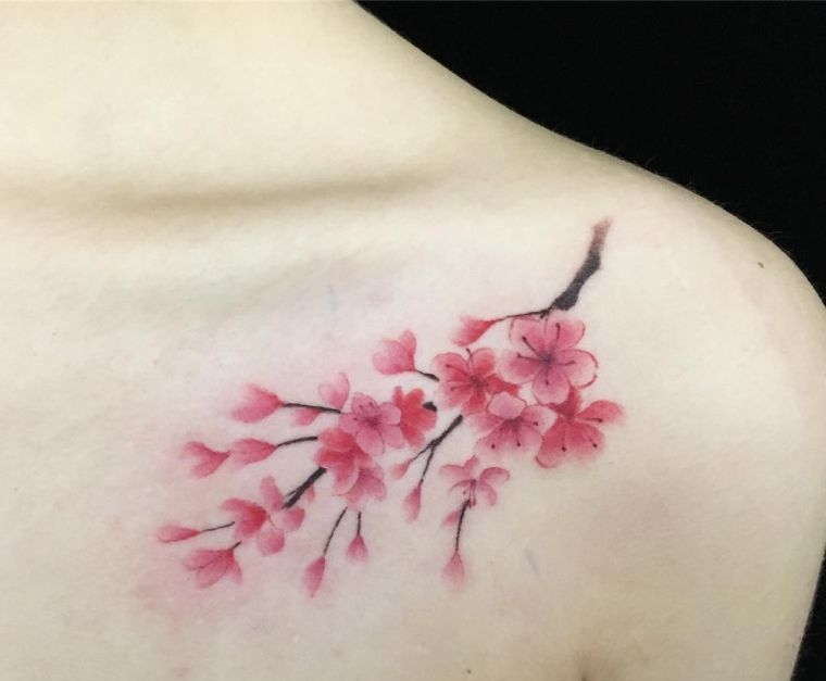 Cherry-Japanese-tattoo-woman-Shoulder
