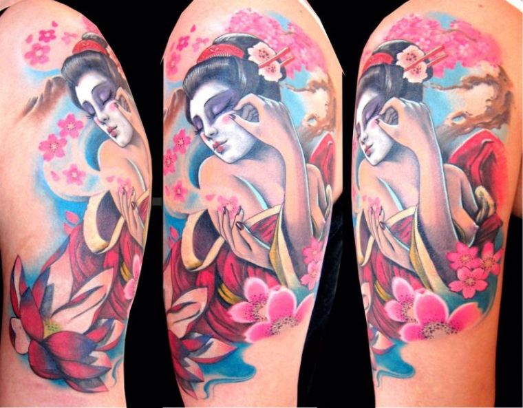 Cherry-tattoo-arm-japan-geisha