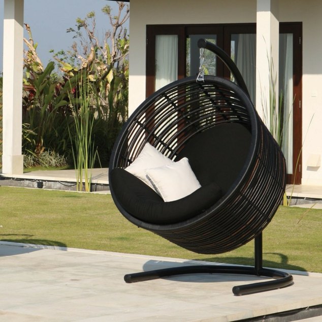 garden swing modern design black color