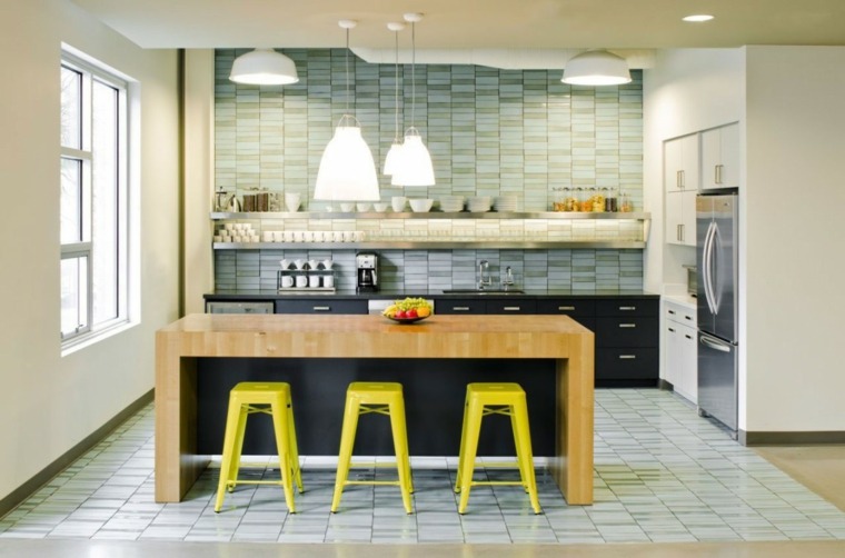 yellow bar chairs contemporary kitchens