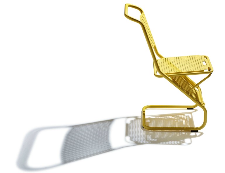 Designer yellow steel chilienne Björn Dahlström sold by Nola Industrier industrial design