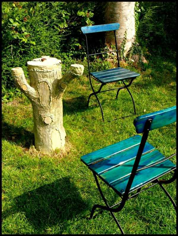 deco garden wooden chair blue table practical cheap