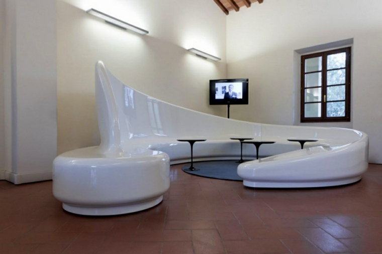 contemporary white plastic design lounge chair