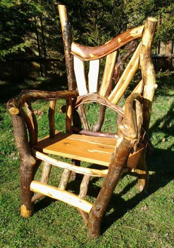 chair made of natural wood