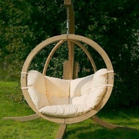 modern wood garden chair