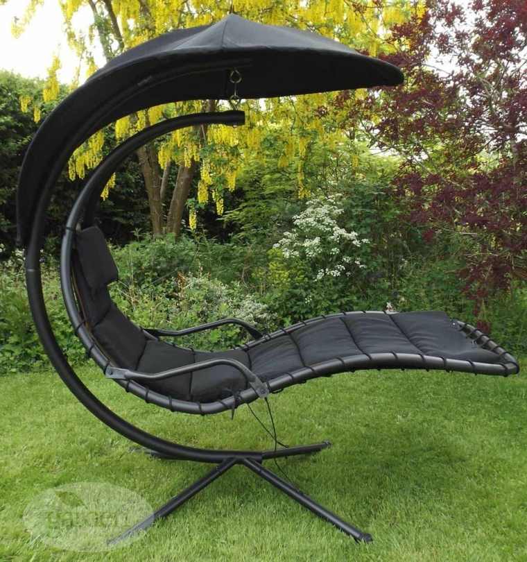 black chair garden decoration